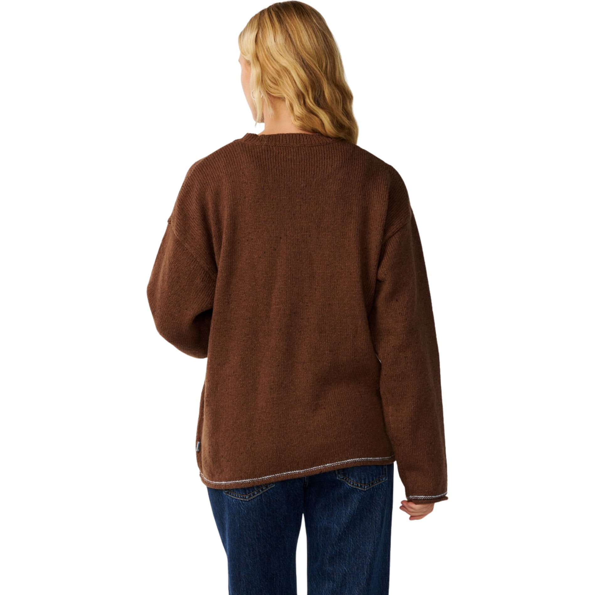 2026 Rip Curl Womens Stephanie Gilmore Sparrow Knitted Sweatshirt 047WKN - Chocolate